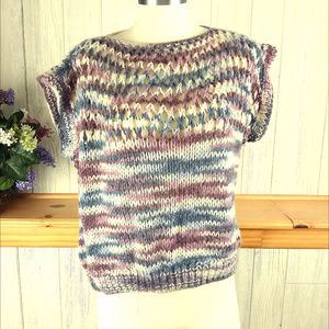 *Vintage 80s Open-Weave Purple Marled Sweater Vest
